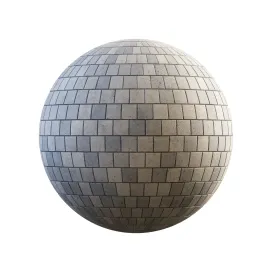 Beige square concrete pavement